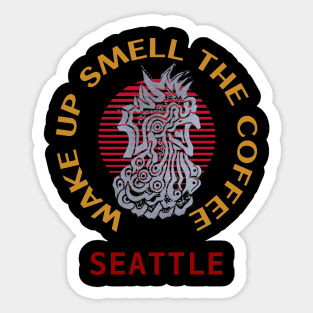 Coffee Rooster, Wake Up Seattle Sticker